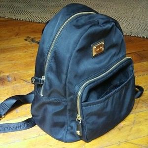 Calvin Klein Backpack Purse in Black